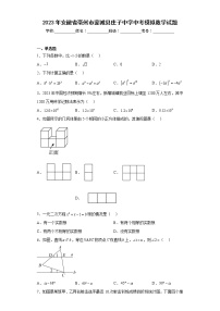 2023年安徽省亳州市蒙城县庄子中学中考模拟数学试题（含答案）