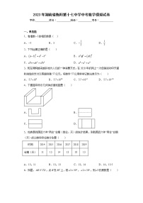 2023年湖南省衡阳第十七中学中考数学模拟试卷（含答案）