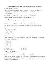 2023年北京市西城区北师大附属实验中学九年级下学期数学零模试题(含答案）