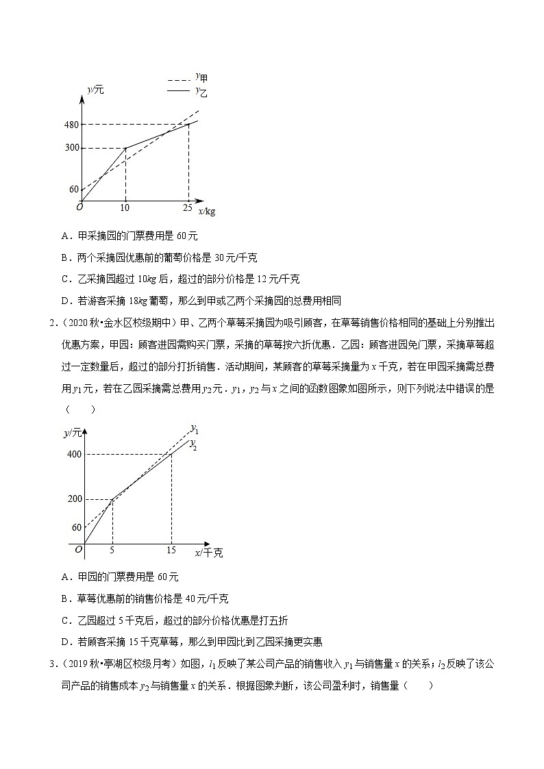 8年级数学下册尖子生同步培优题典 专题19.8  一次函数的应用：销售问题02