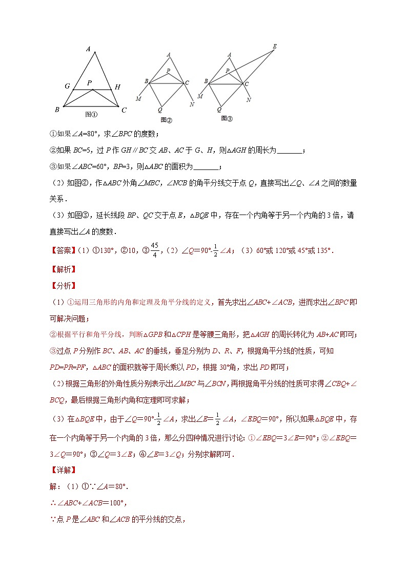 专题05 与角平分线有关的内角和问题-八年级数学上册常考点微专题提分精练（浙教版）03