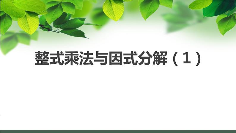 第9章 整式乘法与因式分解复习（1）苏科版七年级数学下册课件第1页