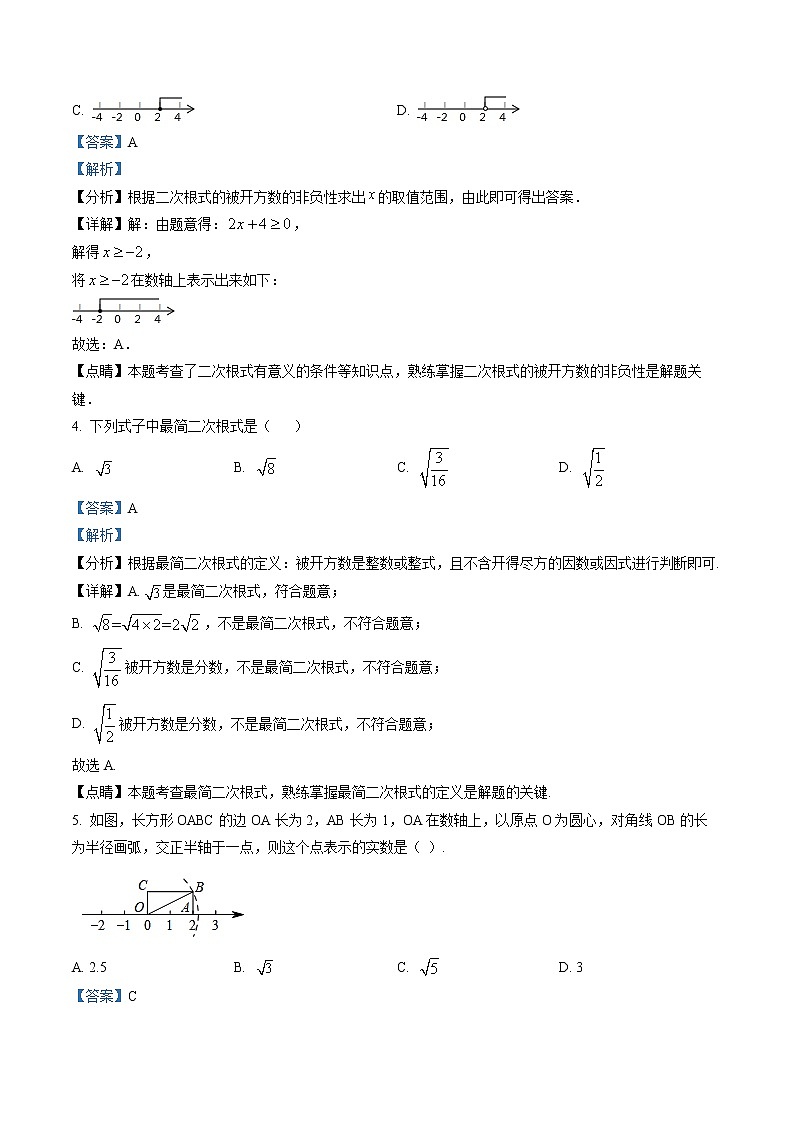 精品解析：黑龙江鸡西虎林市实验中学2020-2021学年八年级下学期数学期中试题02