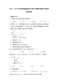 2022—2023学年甘肃省陇南市八年级下册数学期末专项提升模拟试卷