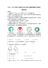 2022—2023学年广东省江门市八年级上册数学期末专项提升模拟试卷（含解析）