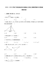 2022—2023学年广西壮族自治区北海市八年级上册数学期中专项突破模拟试卷（含解析）