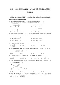 2022—2023学年山东省济宁市八年级下册数学期末专项提升模拟试卷