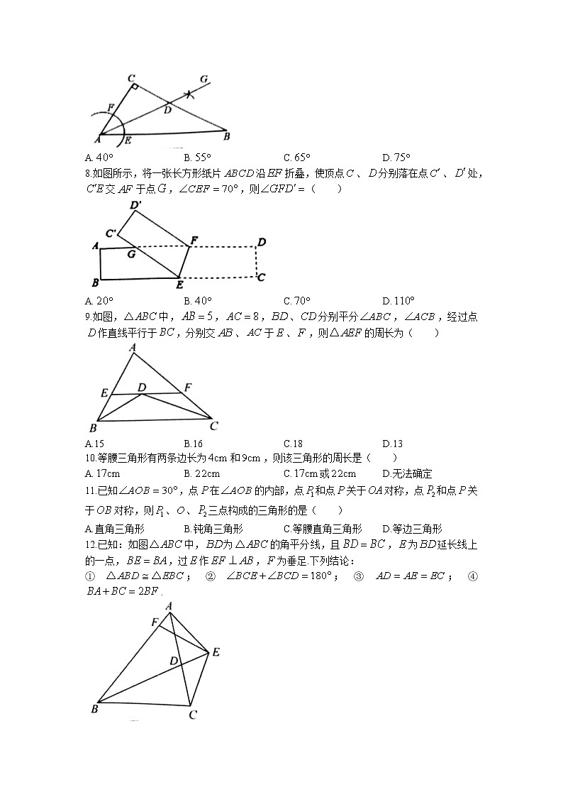 2022—2023学年山东省聊城市八年级上册数学期中专项提升模拟试卷（含解析）02