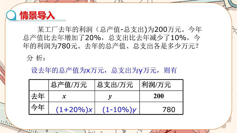 北师大版数学八上·5.4 应用二元一次方程组——增收节支（课件+教案+学案+练习）03