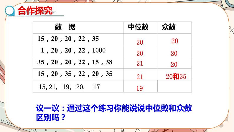 北师大版数学八上·6.2 中位数与众数（课件+教案+学案+练习）08