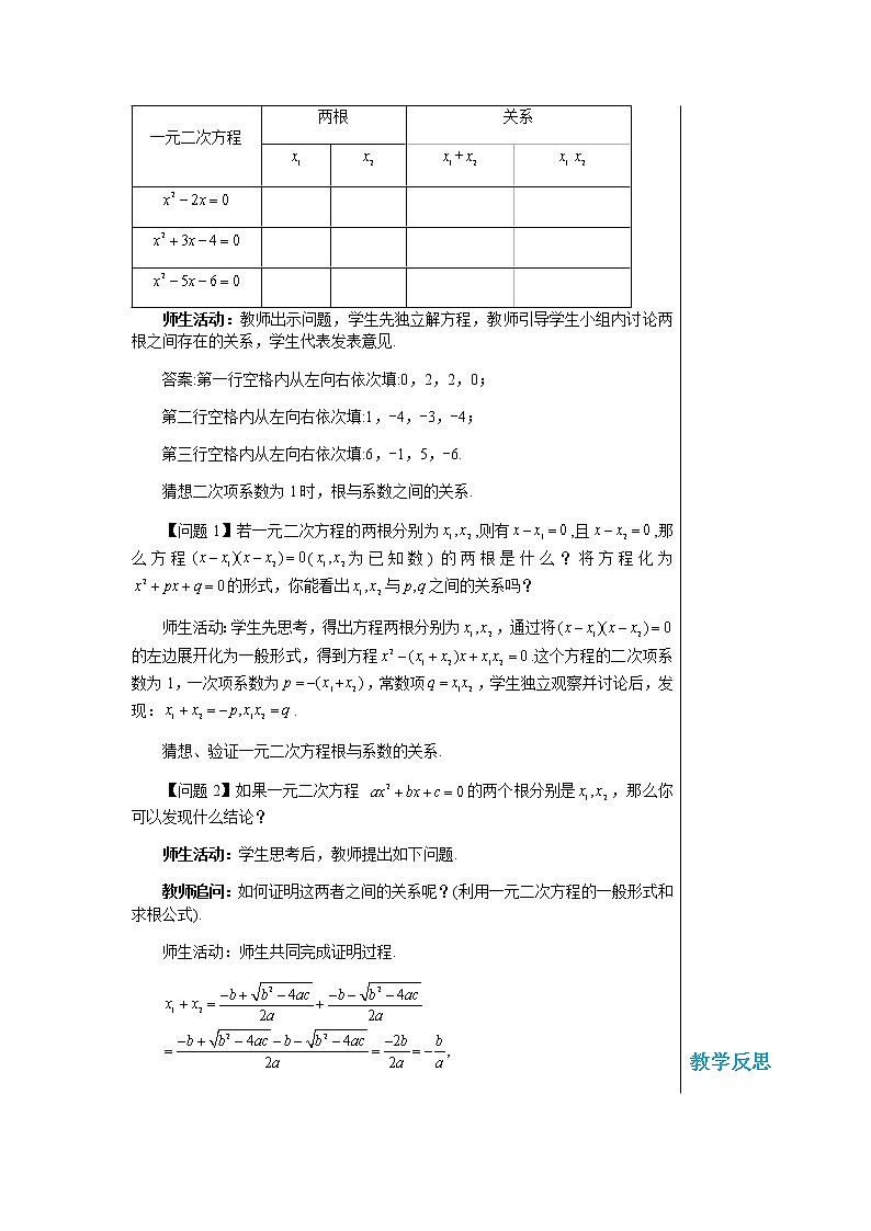冀教版数学九上 24.3一元二次方程的根与系数的关系 教学课件+教案02