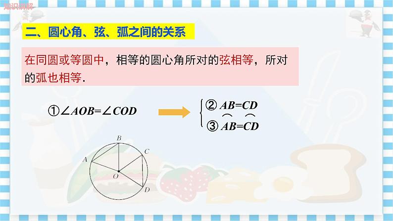 教学课件：九上·河北教育版 ·28.3 圆心角和圆周角（第1课时）第7页