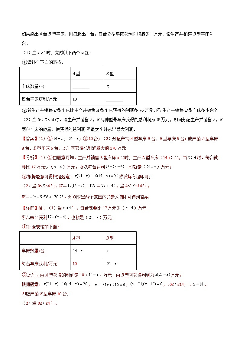 中考数学三轮冲刺过关  回归教材重难点10  二次函数的实际应用 试卷02