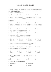 初中数学人教版七年级下册第八章 二元一次方程组8.1 二元一次方程组精练