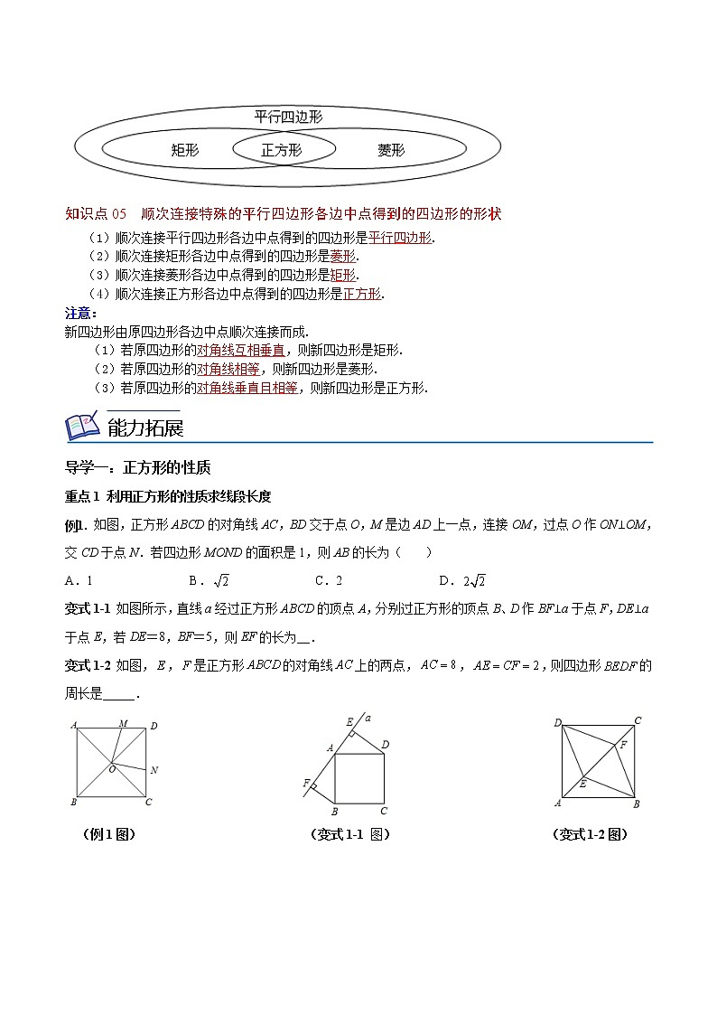 人教版 八年级下册数学 同步复习 第10讲  正方形的性质及判定   讲义02