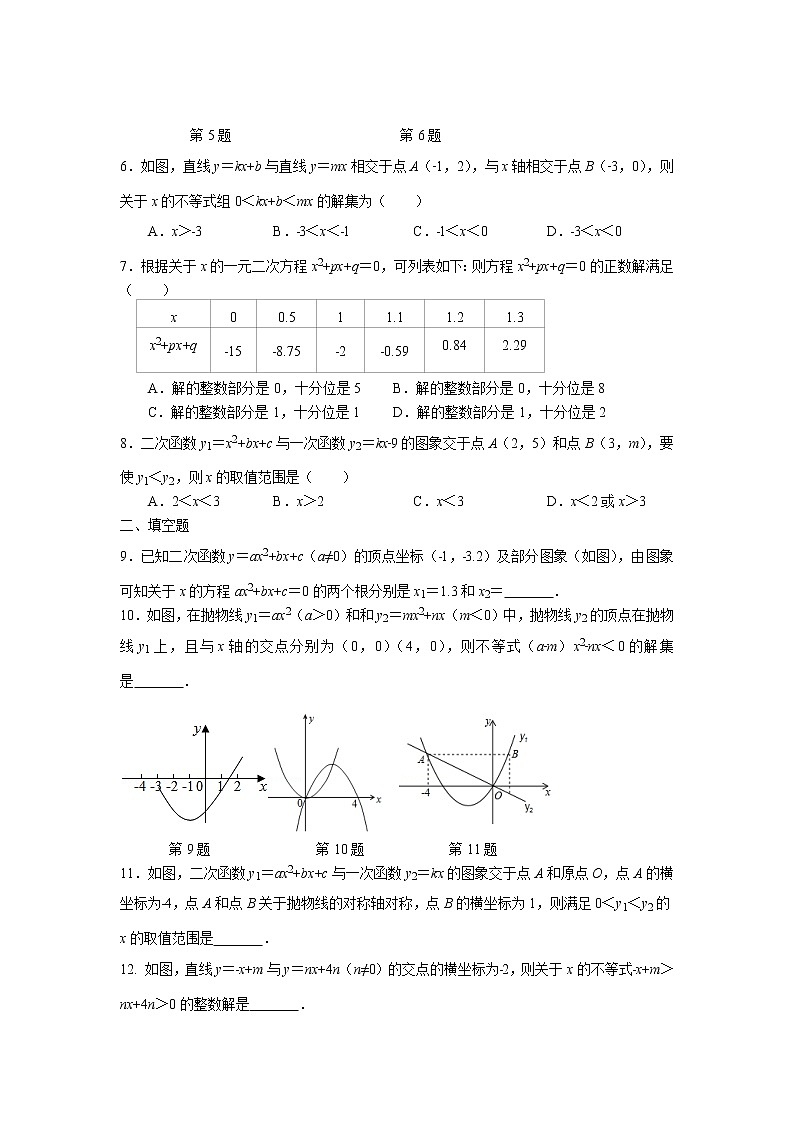 2023年中考苏科版数学一轮复习专题讲义与练习-函数与方程、不等式的关系第2页