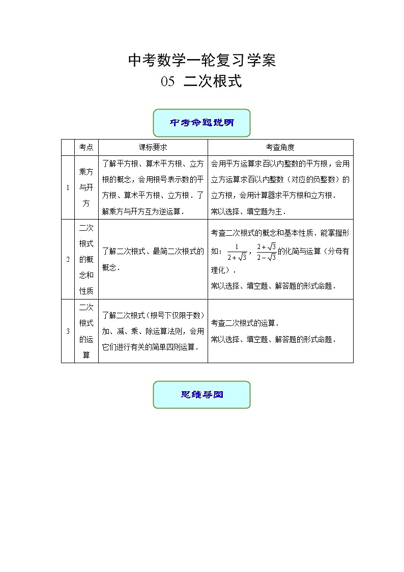 专题05 二次根式（课件+学案）-备战2023年中考数学一轮复习专题精讲精练学案+课件（全国通用）01