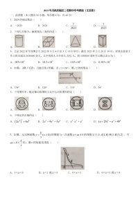 2023年济南历城区三校数学中考模拟（无答案）