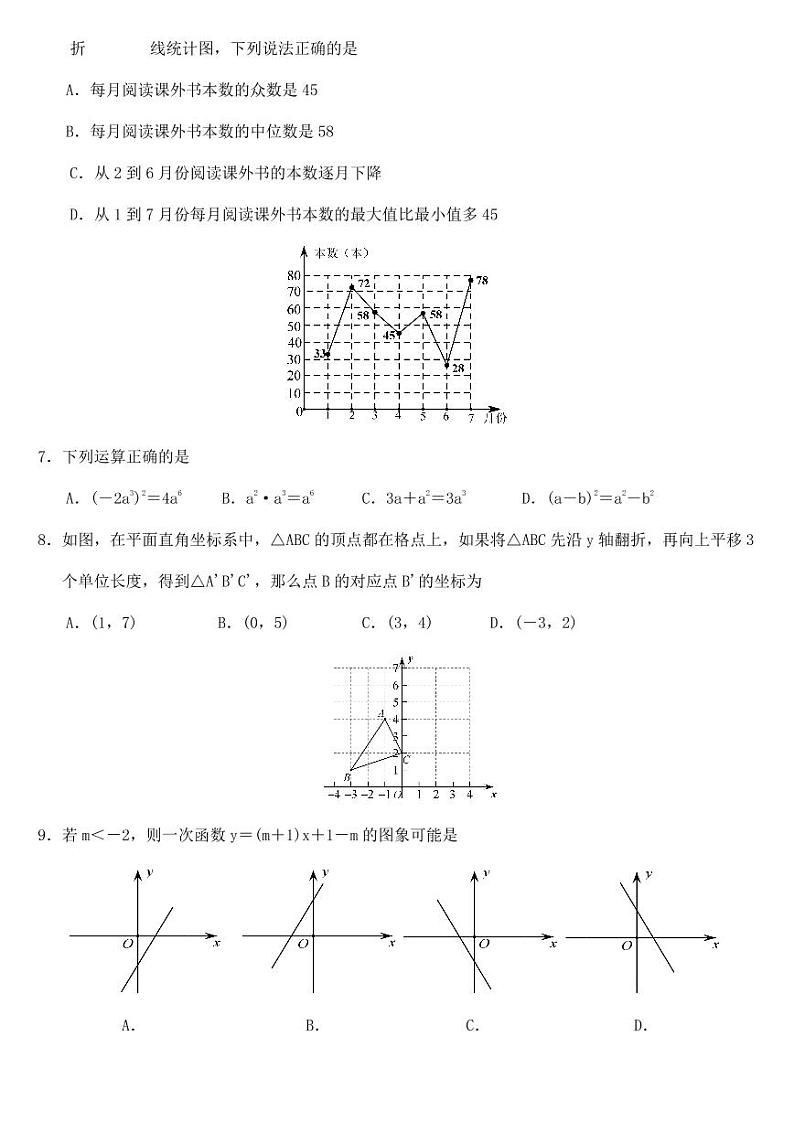 山东省济南市2020年中考数学试题【附参考答案】第2页