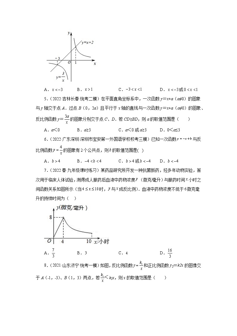专题3.11 一次函数与反比例函数综合提升专题（基础篇）-【挑战满分】2023年中考数学总复习精选精练（全国通用）02