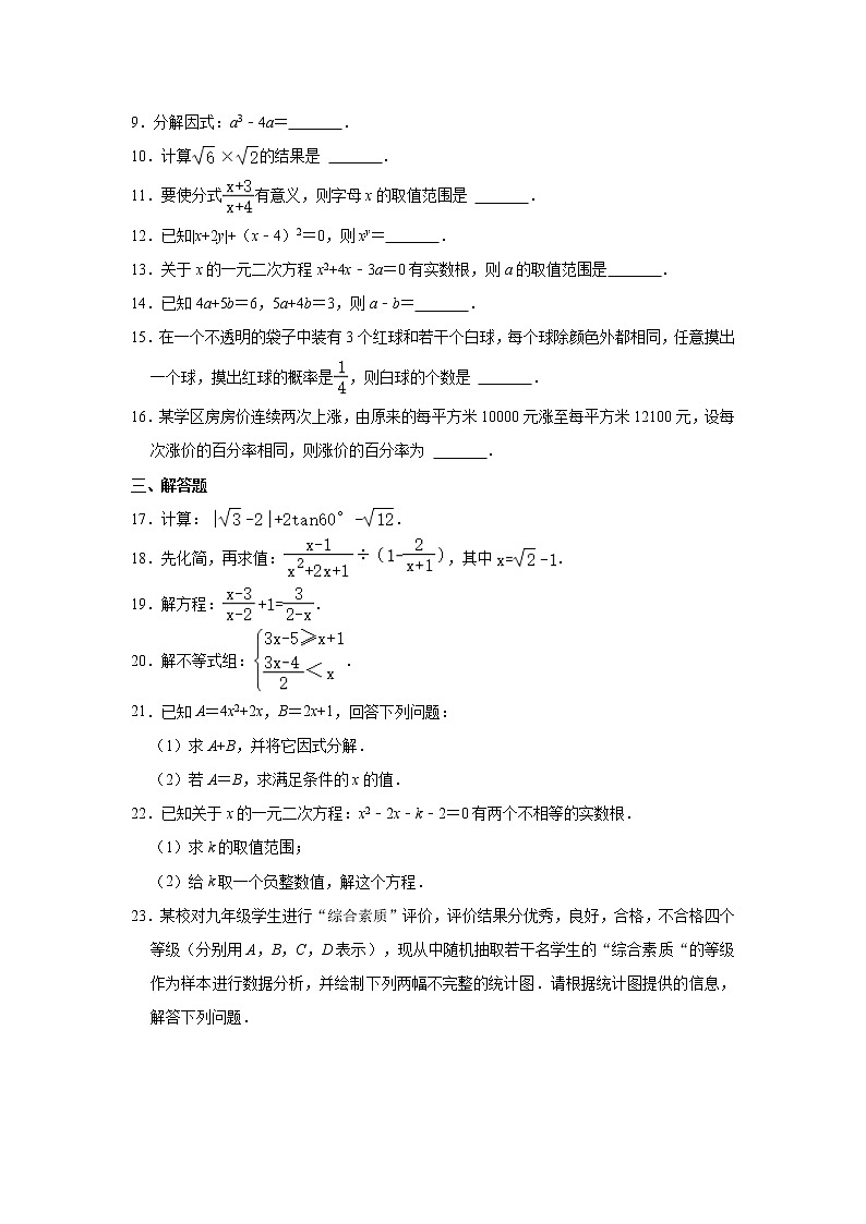 江苏省淮安市涟水县东胡集中学等5校2022-2023学年九年级下学期3月月考数学试题（含答案）第2页
