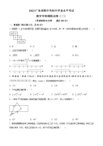 精品解析：2023年广东省深圳市中考数学初中学业水平考试模拟试卷（二）