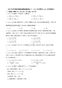 2023年中考数学精选真题实战测试11 一元一次方程与二元一次方程组A