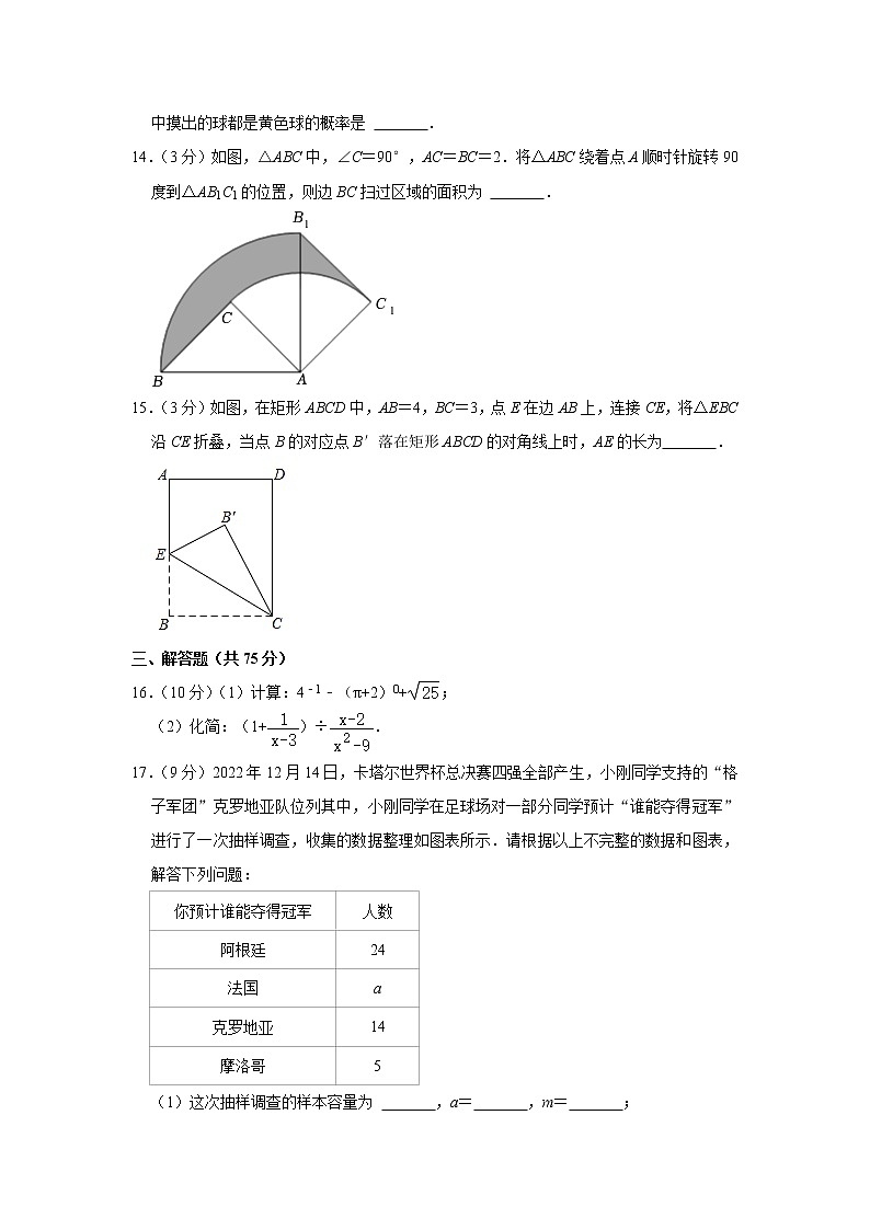 2023年河南省新乡市卫滨区第四十五中学等4校中考一模数学试题(含答案)03