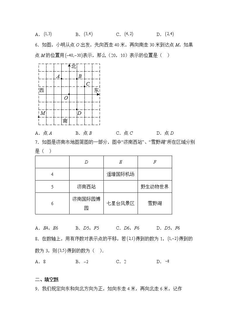 数学人教版7年级下册第7单元7.1.1有序数对分层作业（培优版）(含答案)02