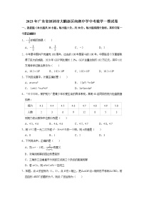 2023年广东省深圳市大鹏新区南澳中学中考数学一模试卷(含答案）