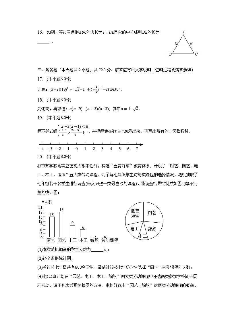 2022-2023学年湖南省长沙市雨花区南雅中学九年级（下）第一次月考数学试卷（含解析）第3页