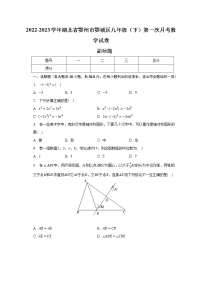 2022-2023学年湖北省鄂州市鄂城区九年级（下）第一次月考数学试卷（含解析）