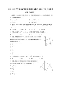 2022-2023学年山东省枣庄市薛城区五校九年级（下）月考数学试卷（3月份）（含解析）