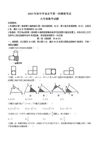 2023年山东省枣庄市市中区中考一模数学试题(含答案）