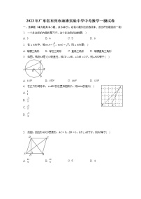 2023年广东省东莞市海德实验中学中考数学一模试卷（含解析）