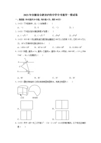 2023年安徽省合肥市庐阳中学中考数学一模试卷（含答案）