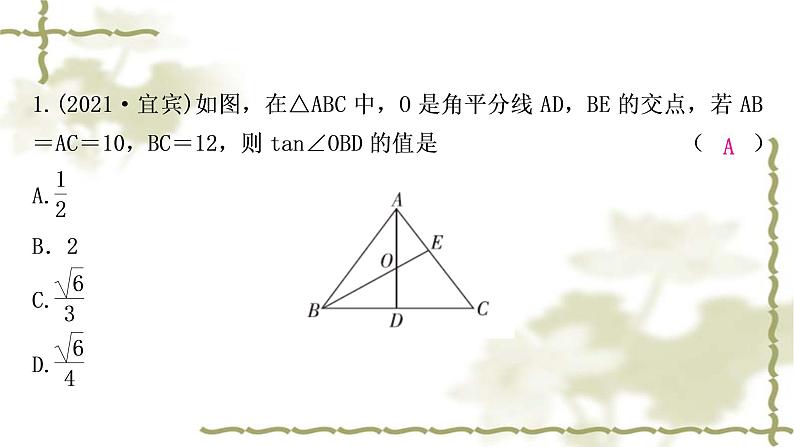 中考数学复习方法技巧突破(三)“角平分线”之五大模型作业课件第2页