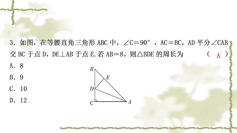 中考数学复习方法技巧突破(三)“角平分线”之五大模型作业课件第4页