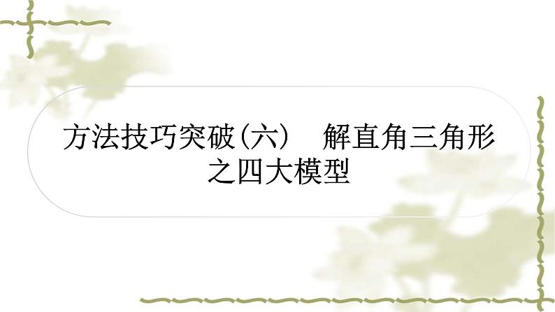 中考数学复习方法技巧突破(六)解直角三角形之四大模型作业课件第1页