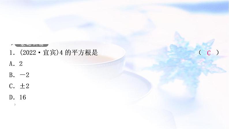 中考数学复习第一章数与式第二节数的开方与二次根式作业课件第2页