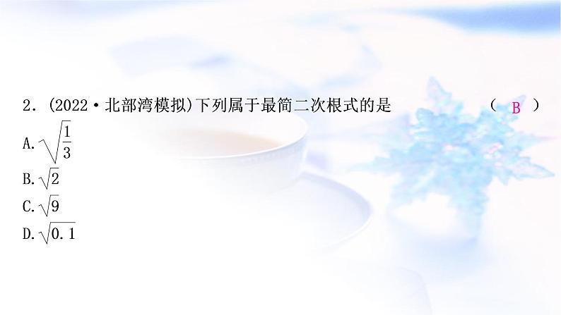 中考数学复习第一章数与式第二节数的开方与二次根式作业课件第3页