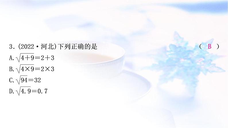 中考数学复习第一章数与式第二节数的开方与二次根式作业课件第4页