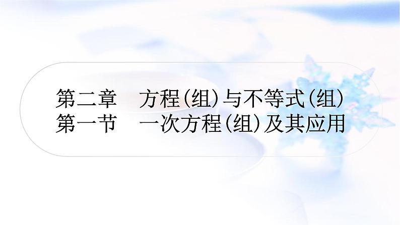 中考数学复习第二章方程(组)与不等式(组)第一节一次方程(组)及其应用作业课件第1页