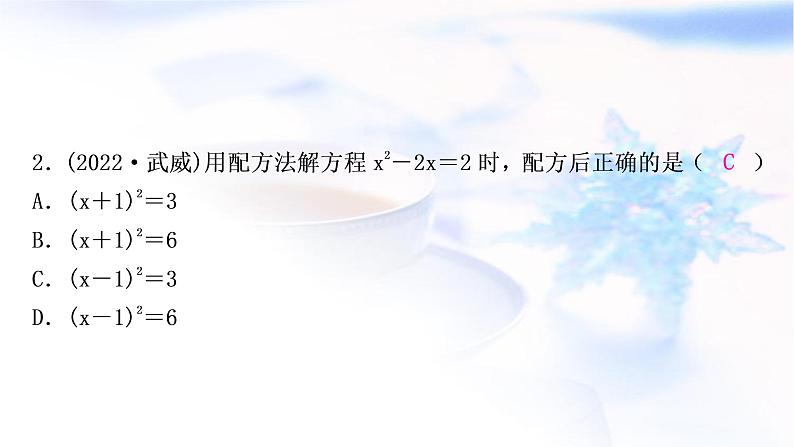 中考数学复习第二章方程(组)与不等式(组)第二节一元二次方程及其应用作业课件03