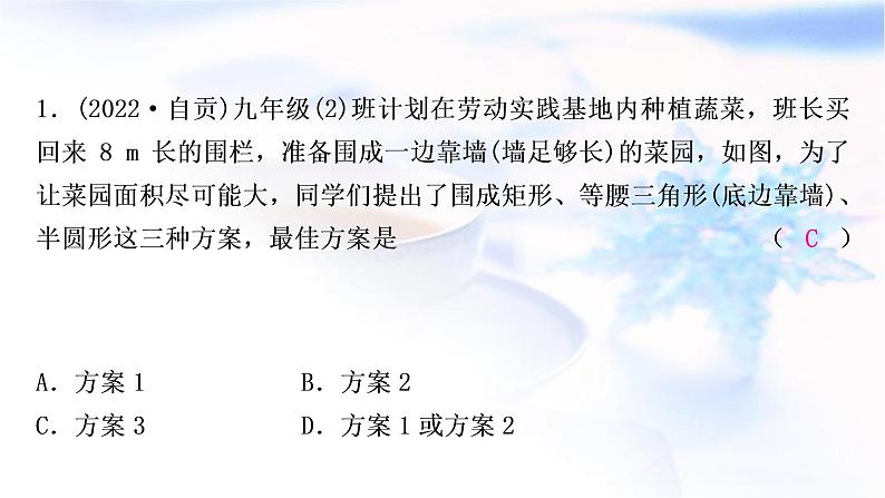 中考数学复习第三章函数第九节二次函数的实际应用作业课件第2页