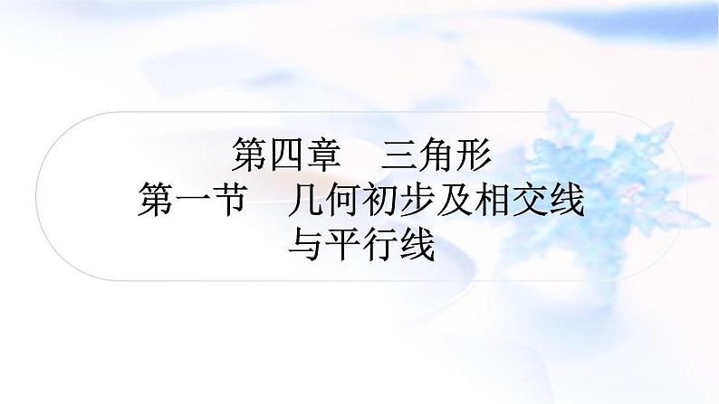 中考数学复习第四章三角形第一节几何初步及相交线与平行线作业课件第1页