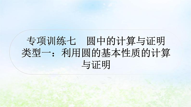 中考数学复习专项训练七圆中的计算与证明类型一利用圆的基本性质的计算与证明作业课件第1页