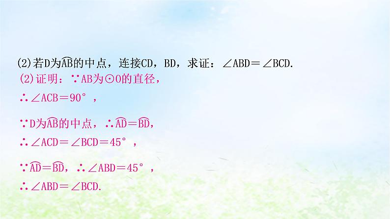 中考数学复习专项训练七圆中的计算与证明类型一利用圆的基本性质的计算与证明作业课件第3页