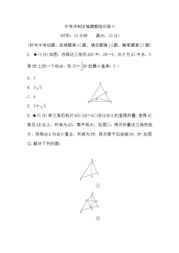 中考数学复习中考冲刺压轴题题组训练十含答案