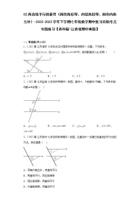 02两直线平行的条件（同位角相等、内错角相等、同旁内角互补）-2022-2023学年下学期七年级数学期中复习高频考点专题练习【苏科版-江苏省期中真题】